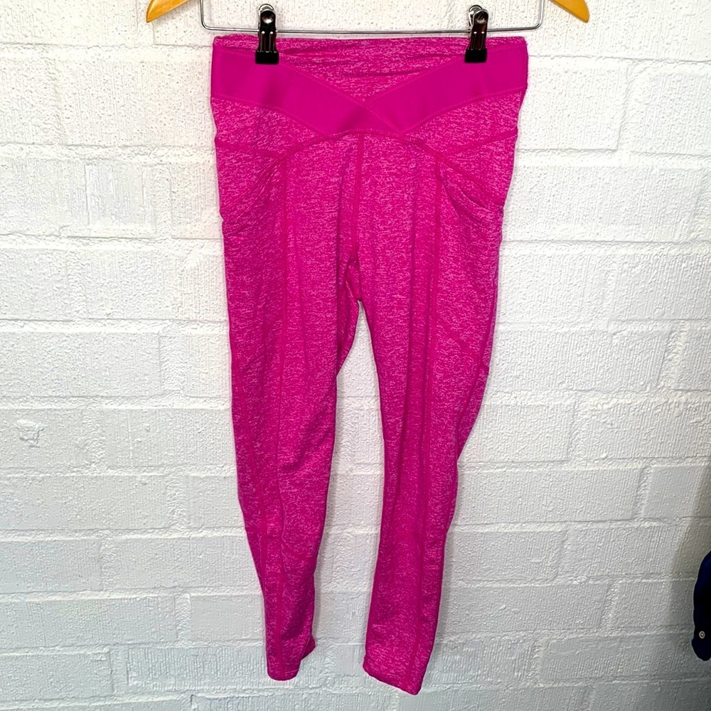 Free People Movement Pink Criss Cross High Rise Leggings size Small
